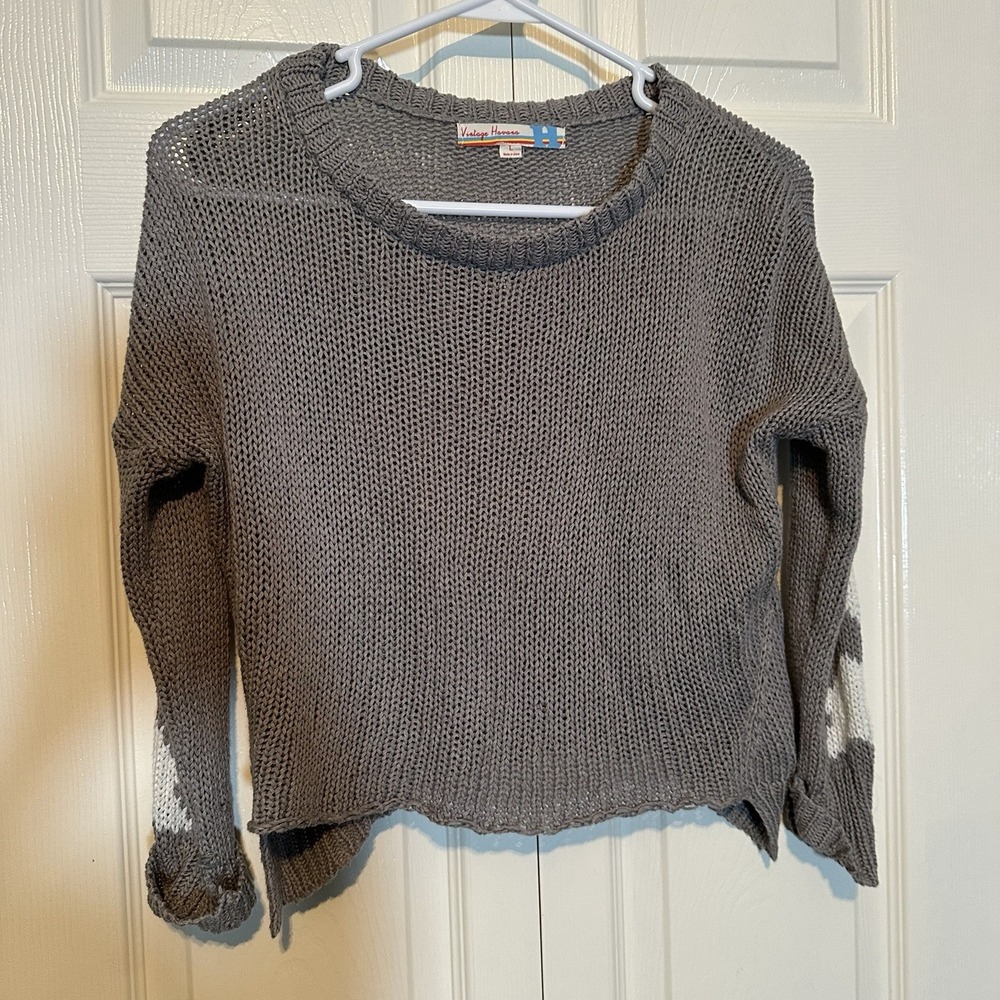 Vintage‎ Havana Women's Sweater Crop Stars Down The Arm Size Large